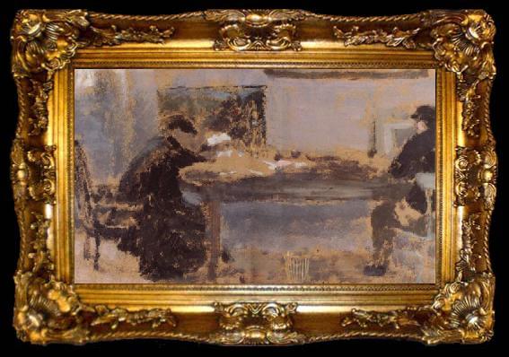 framed  Edouard Vuillard Detail of In a Room, ta009-2